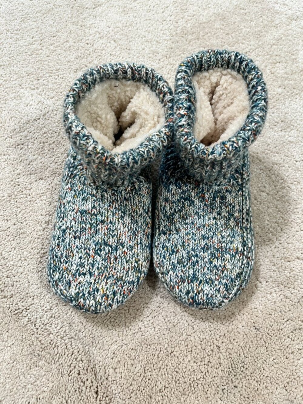 Bombas Sherpa Lined Gripper Bootie Green Slippers Women Sz Small S (US W 7-8.5)